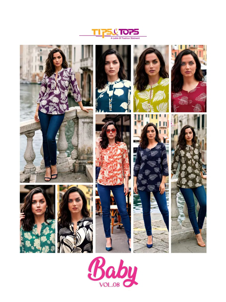 Tip And Tops Baby Vol 8 Rayon Printed Fancy Short Top Collection 