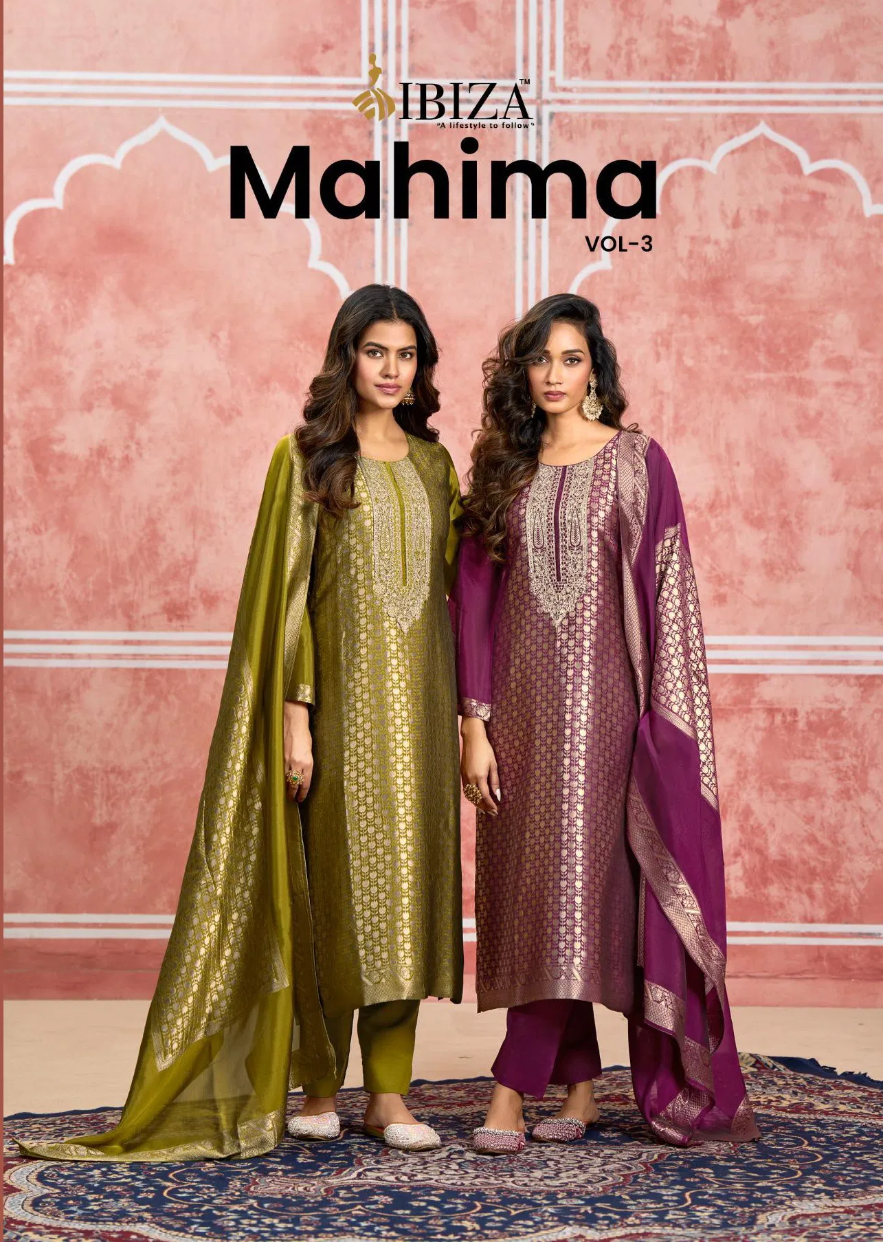 Ibiza Mahima Vol 3 Banglory Silk Jacqaurd With Work Salwar Kameez Collection 