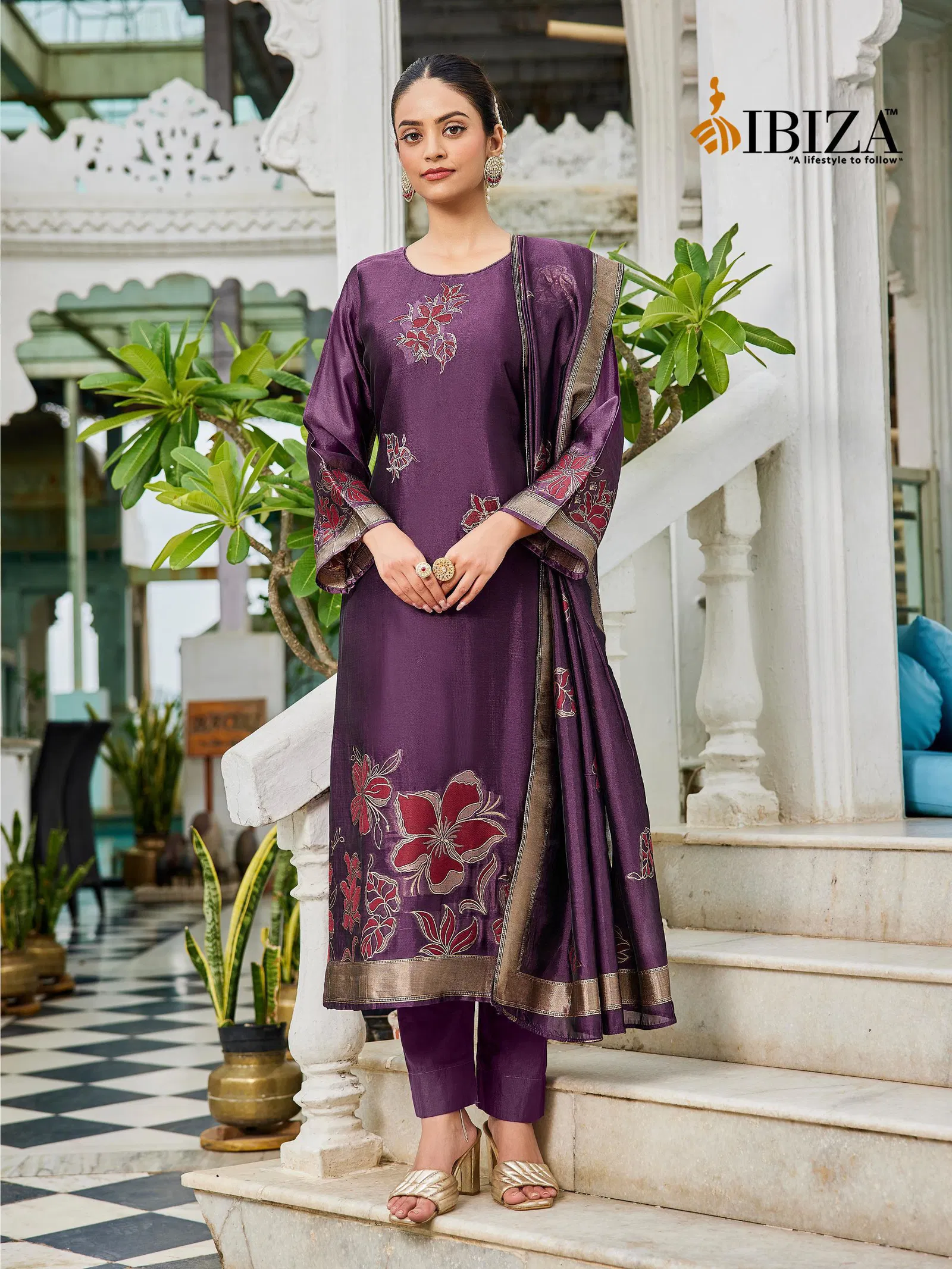 Ibiza Suroor 16042 Banglory Silk With Embroidery Work Salwar Kameez Collection 