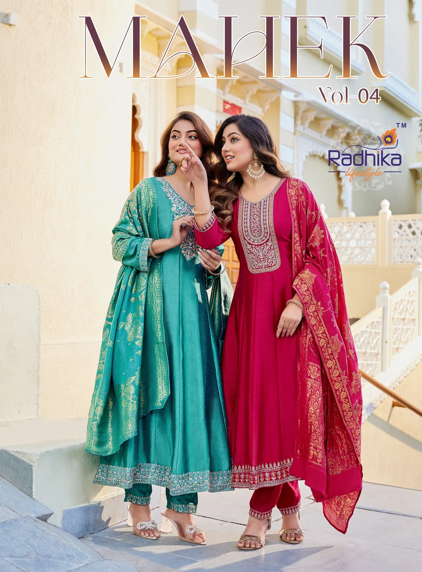 Radhika Mehak Vol 4 Vichitra Silk With Embroidery Kurti Pant And Dupatta Collection 