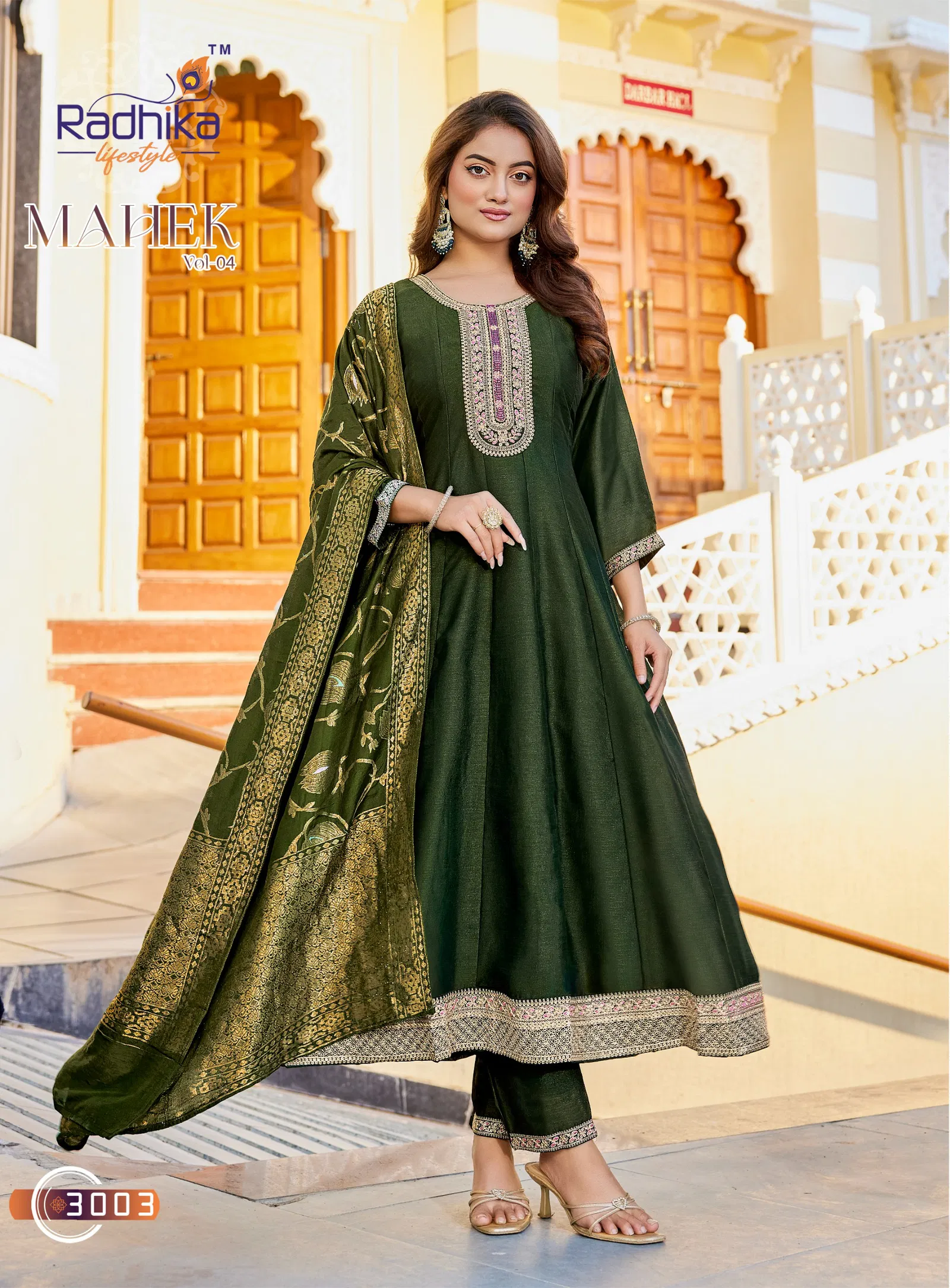 Radhika Mehak Vol 4 Vichitra Silk With Embroidery Kurti Pant And Dupatta Collection 