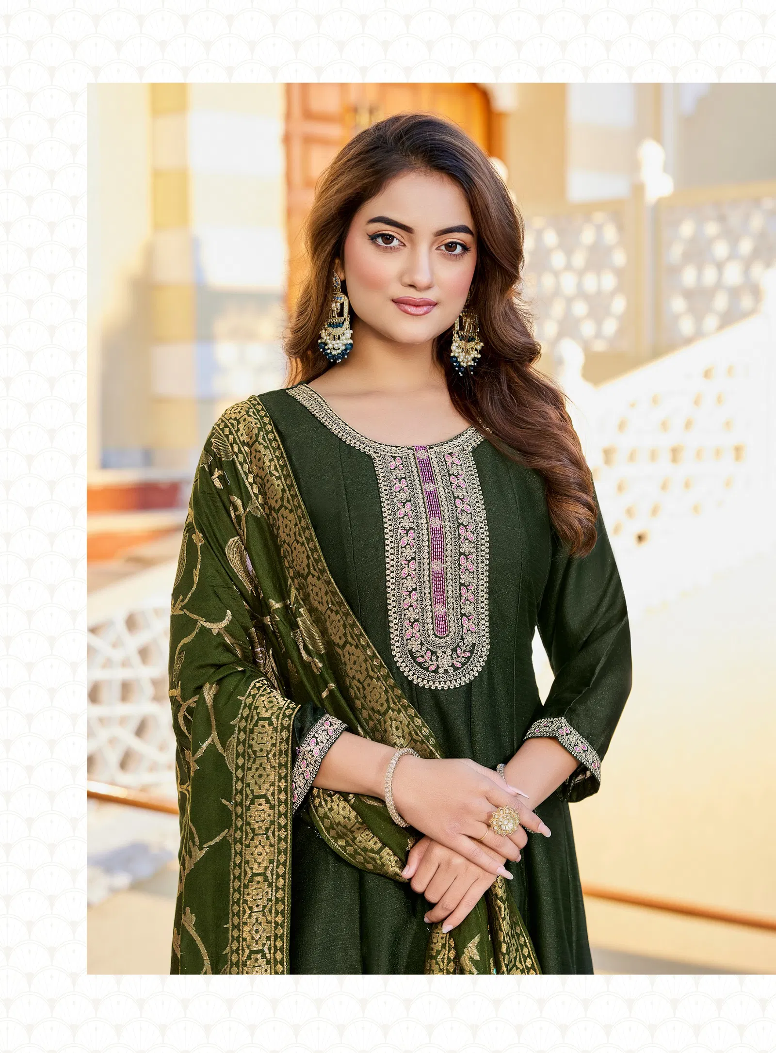 Radhika Mehak Vol 4 Vichitra Silk With Embroidery Kurti Pant And Dupatta Collection 