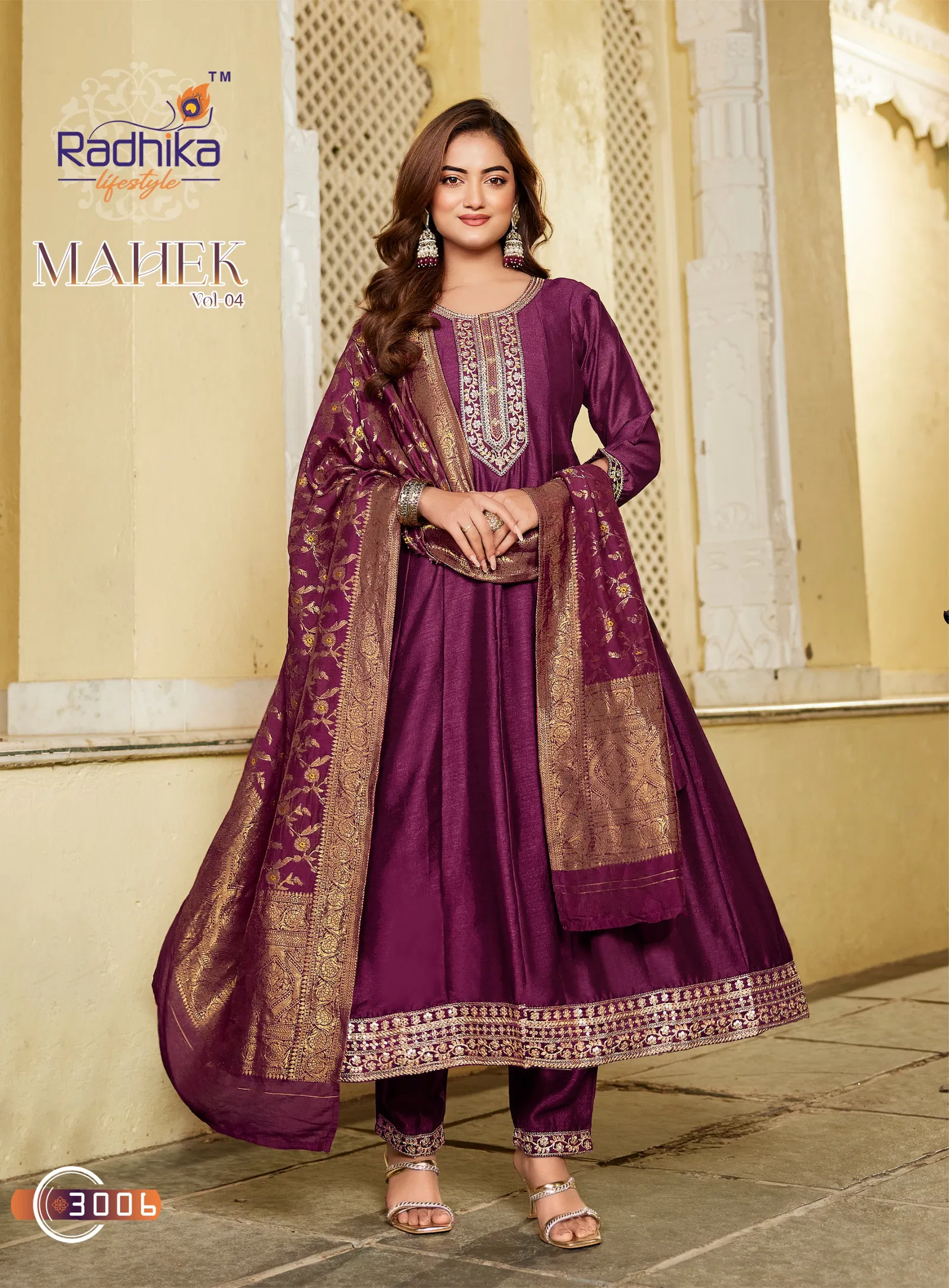 Radhika Mehak Vol 4 Vichitra Silk With Embroidery Kurti Pant And Dupatta Collection 