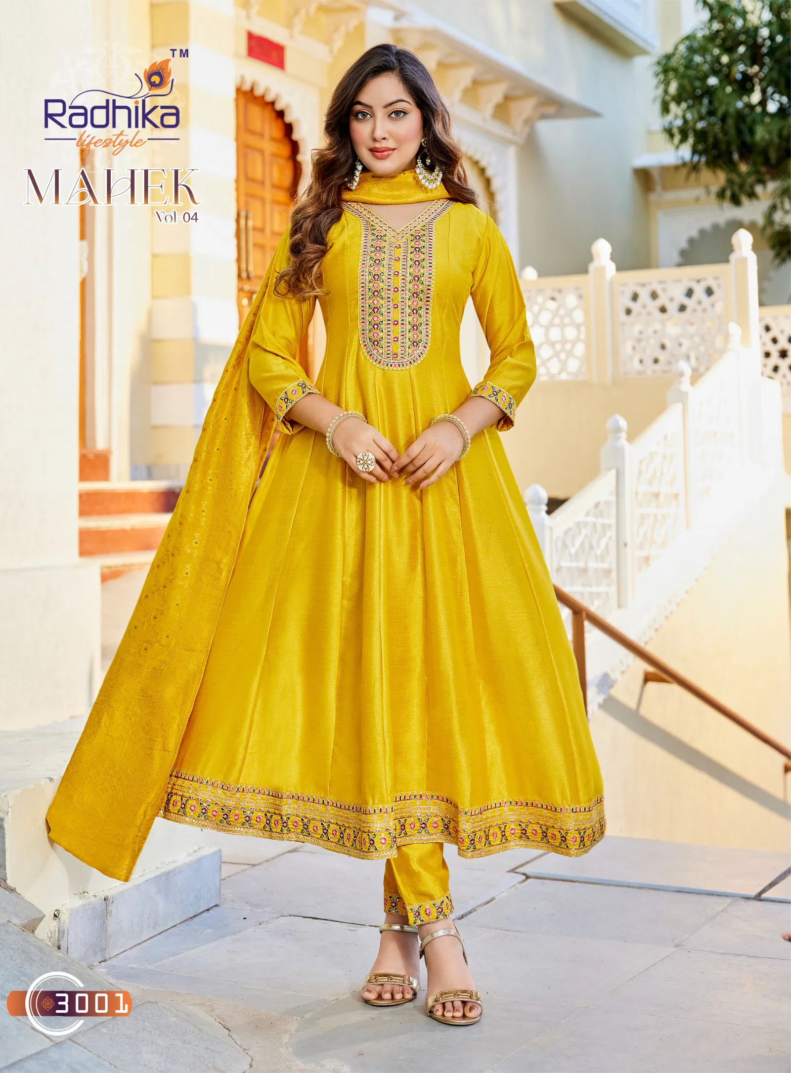 Radhika Mehak Vol 4 Vichitra Silk With Embroidery Kurti Pant And Dupatta Collection 