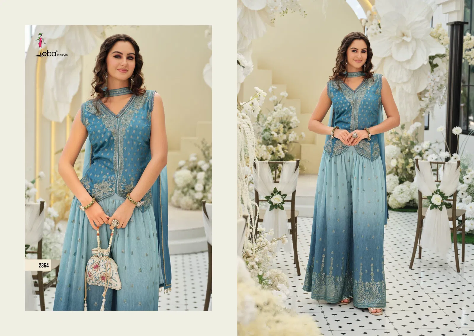 Eba Era Viscose With Embroidery Work Top Bottom And Dupatta Collection 