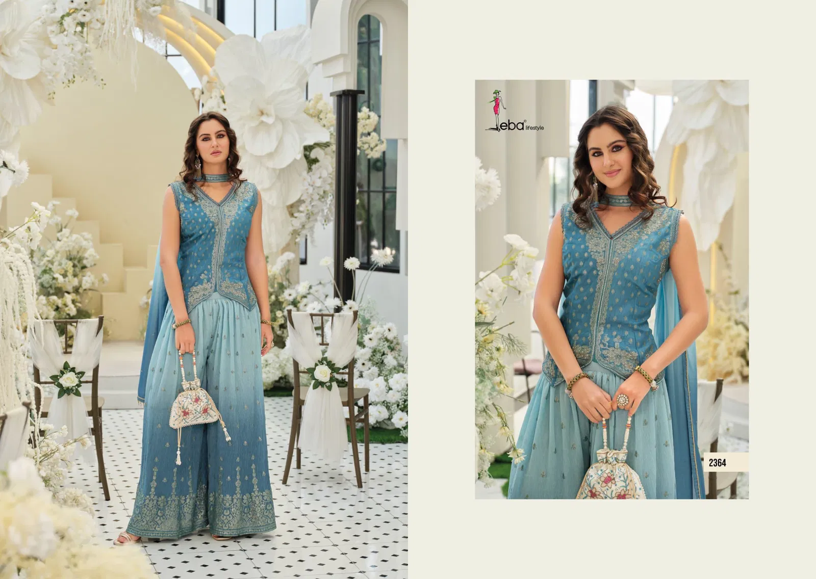 Eba Era Viscose With Embroidery Work Top Bottom And Dupatta Collection 