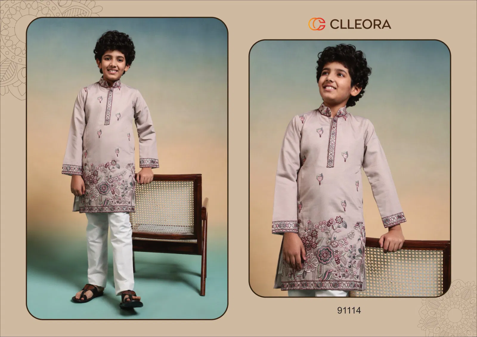 Clleora Ethnic Crown Viscose Silk Thread Work Kurta And Pant Collection