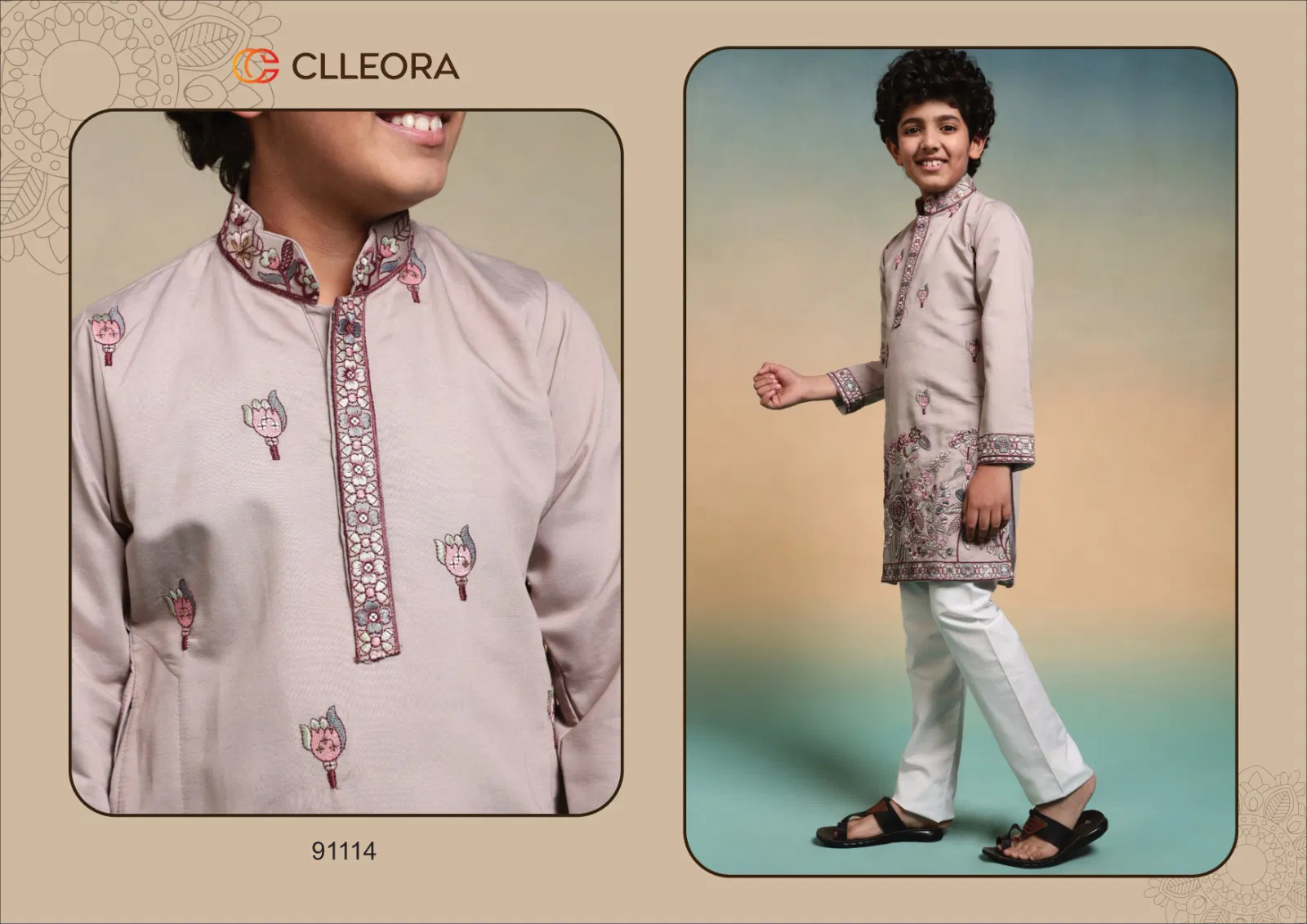 Clleora Ethnic Crown Viscose Silk Thread Work Kurta And Pant Collection
