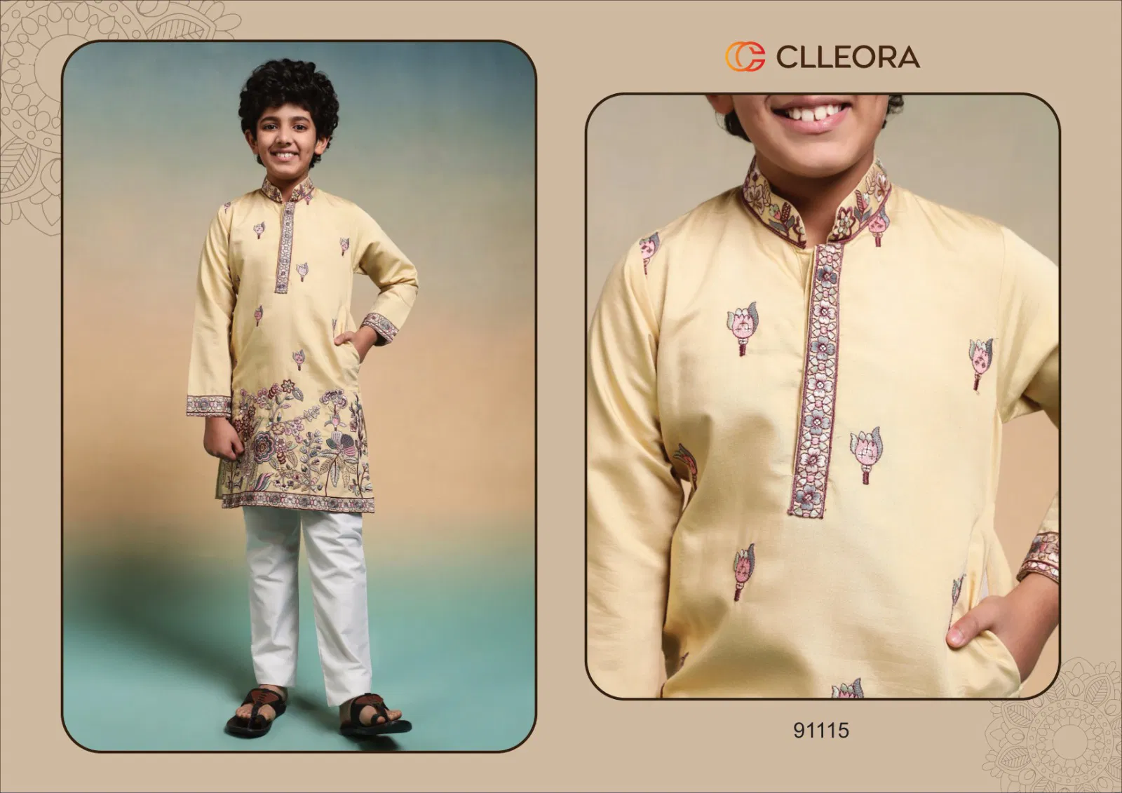 Clleora Ethnic Crown Viscose Silk Thread Work Kurta And Pant Collection