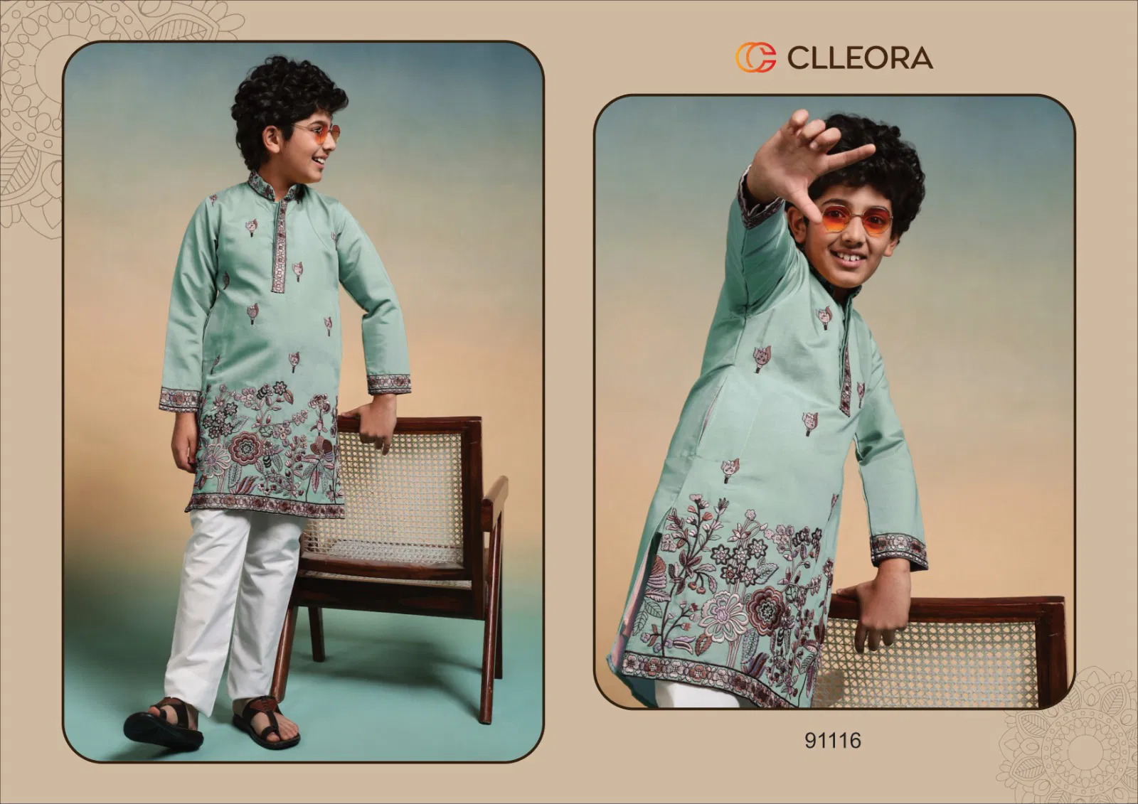 Clleora Ethnic Crown Viscose Silk Thread Work Kurta And Pant Collection