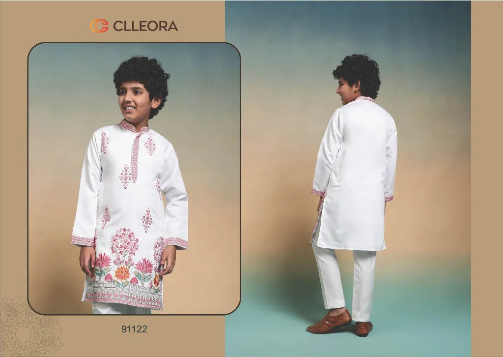 Clleora Tradi Kidz Viscose Silk Thread Work Kurta And Pant Collection