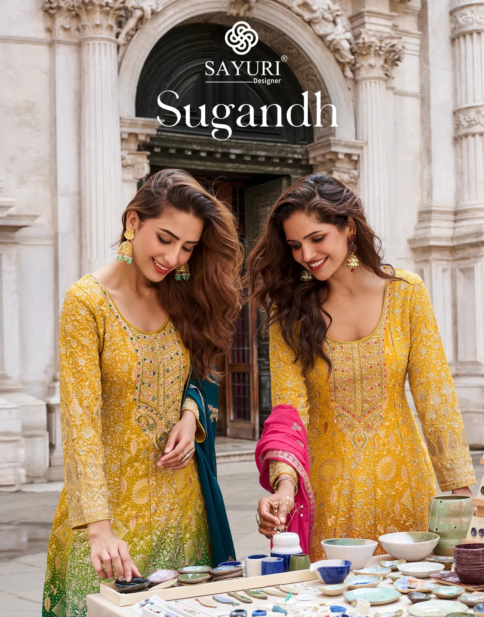Sayuri Sugandh Viscose Silk With Embroidered Work Top Bottom And Dupatta Collection 
