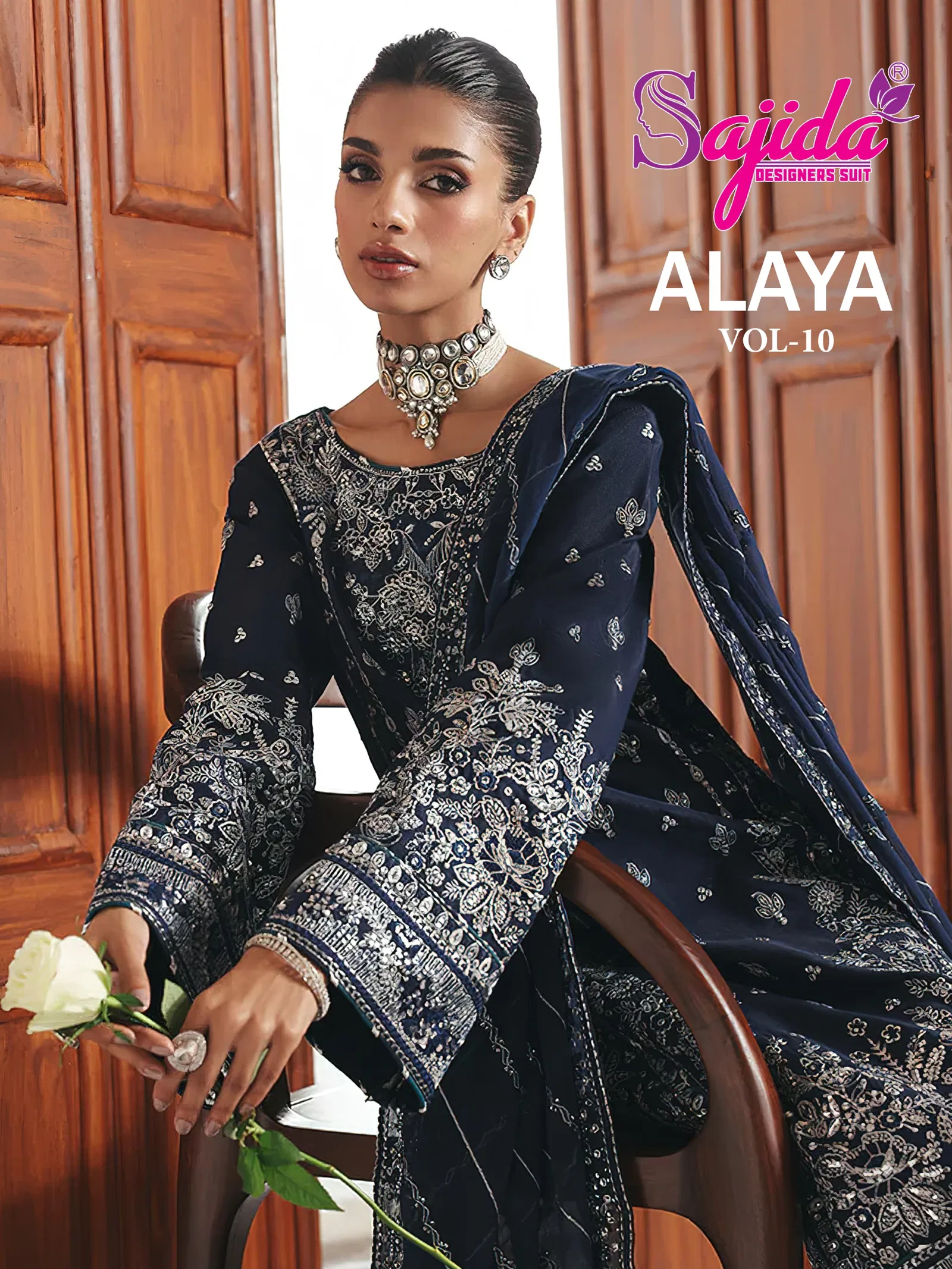 Sajida Alaya Vol 10 Georgette With Embroidered Pakistani Salwar Kameez Collection 