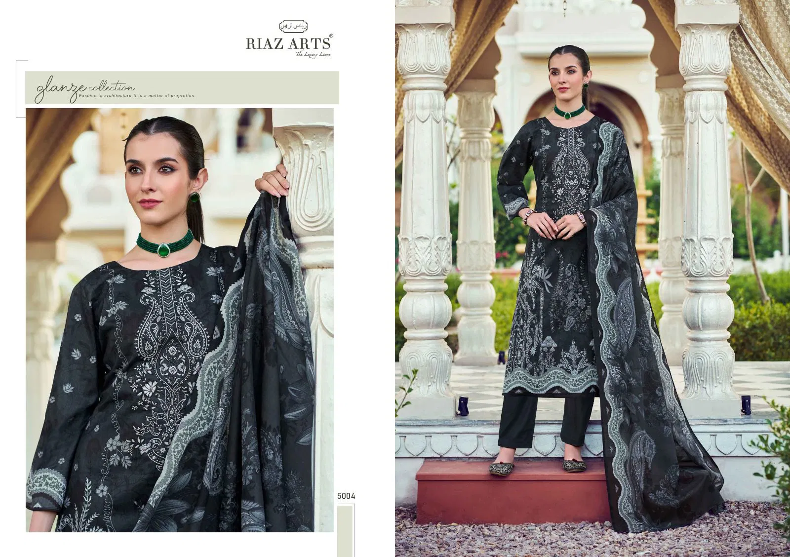 Riaz Arts Musafir Vol 31 Cambric Cotton Print Embroidery Dress Material Collection 