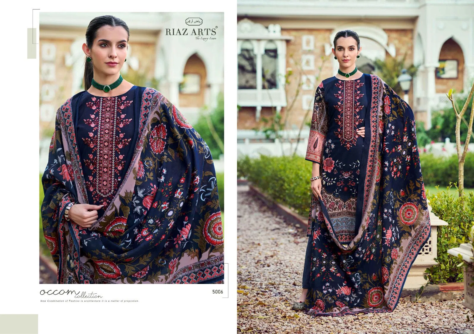 Riaz Arts Musafir Vol 31 Cambric Cotton Print Embroidery Dress Material Collection 