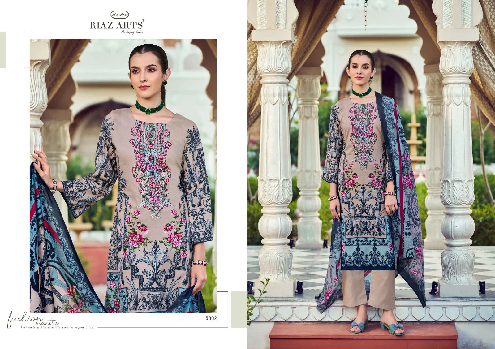 Riaz Arts Musafir Vol 31 Cambric Cotton Print Embroidery Dress Material Collection 