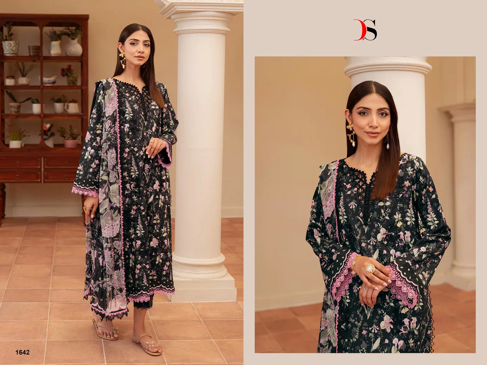 Deepsy Jade Flora Vol 3 Chiffon Dupatta Cotton Pakistani Salwar Kameez Collection 