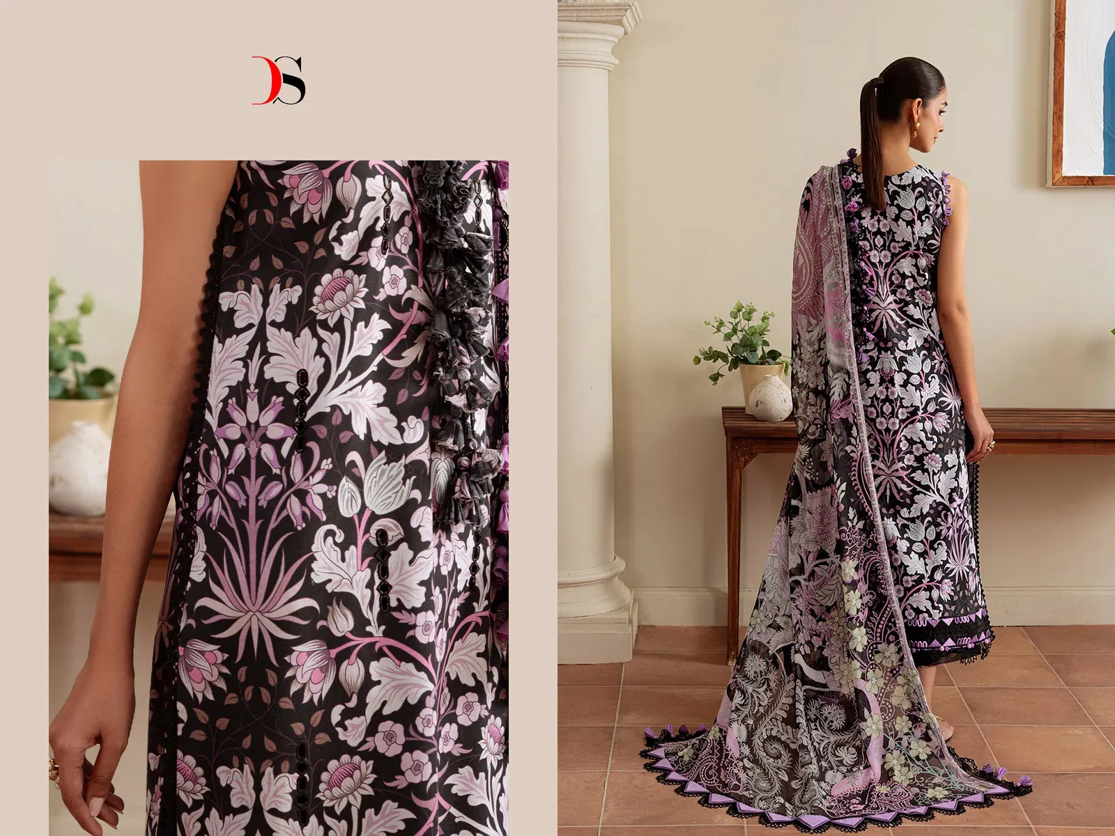 Deepsy Jade Flora Vol 3 Chiffon Dupatta Cotton Pakistani Salwar Kameez Collection 