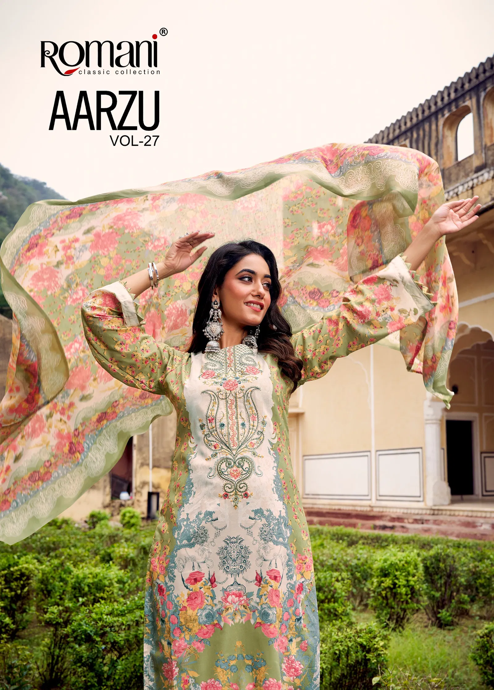 Romani Aarzu Vol 27 Cotton Digital Print With Work Dress Material Collection 