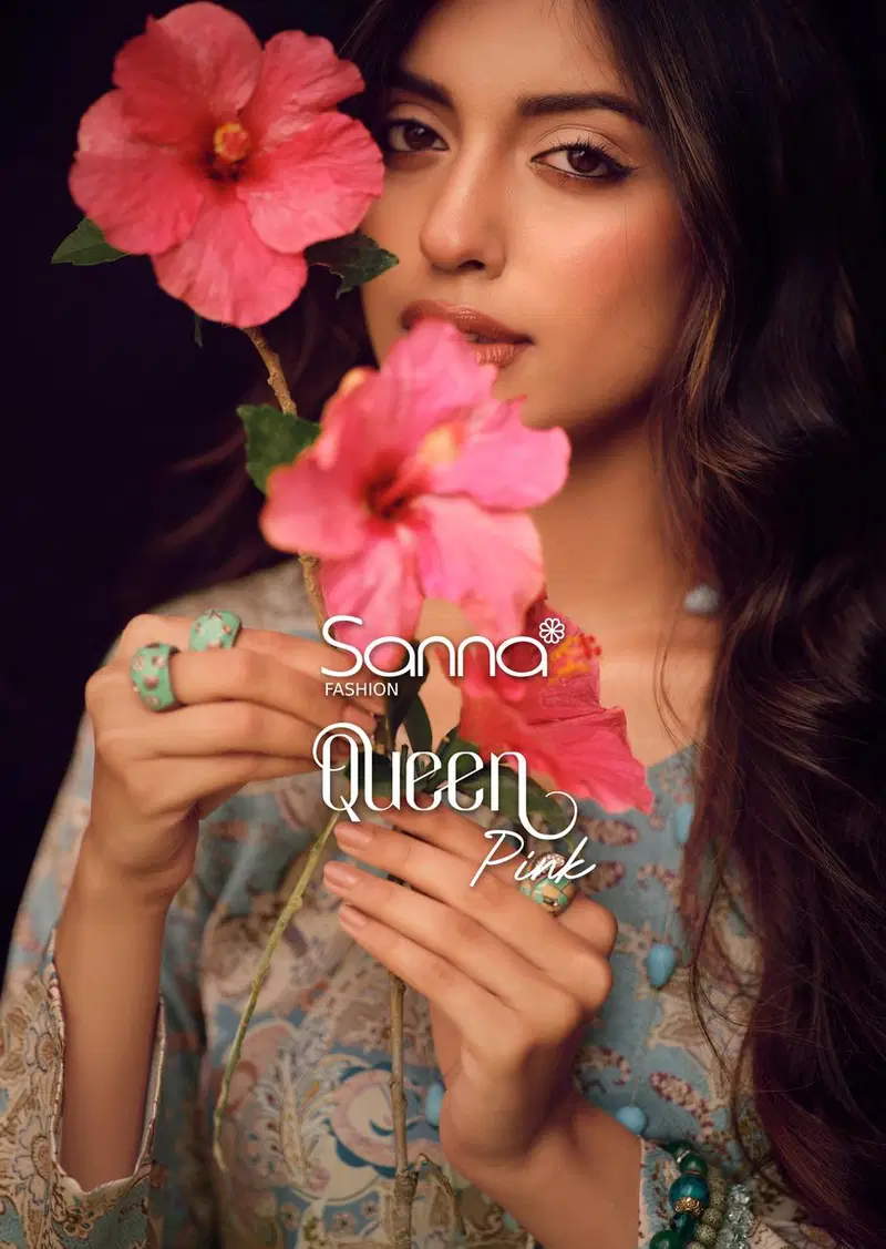 Sanna Queen Pink Jam Cotton Digital Print Embroidery Work Salwar Kameez Collection 