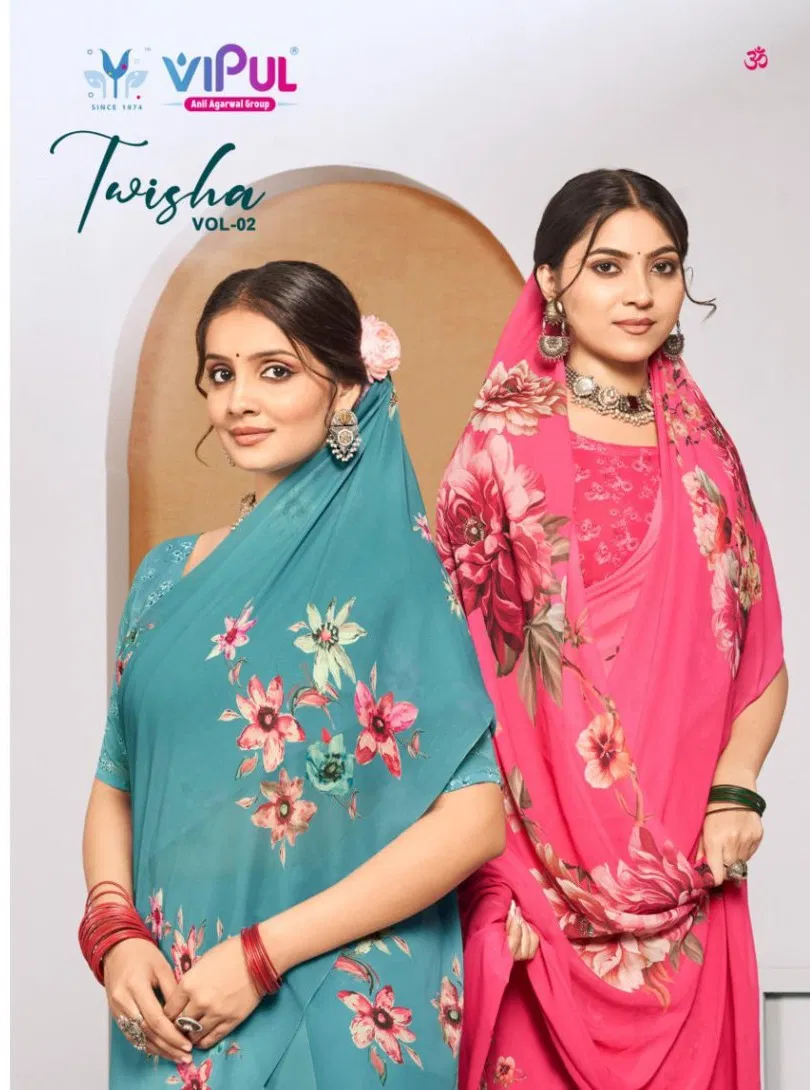 Vipul Twisha Vol 2 Georgette Casual Wear Saree Collection