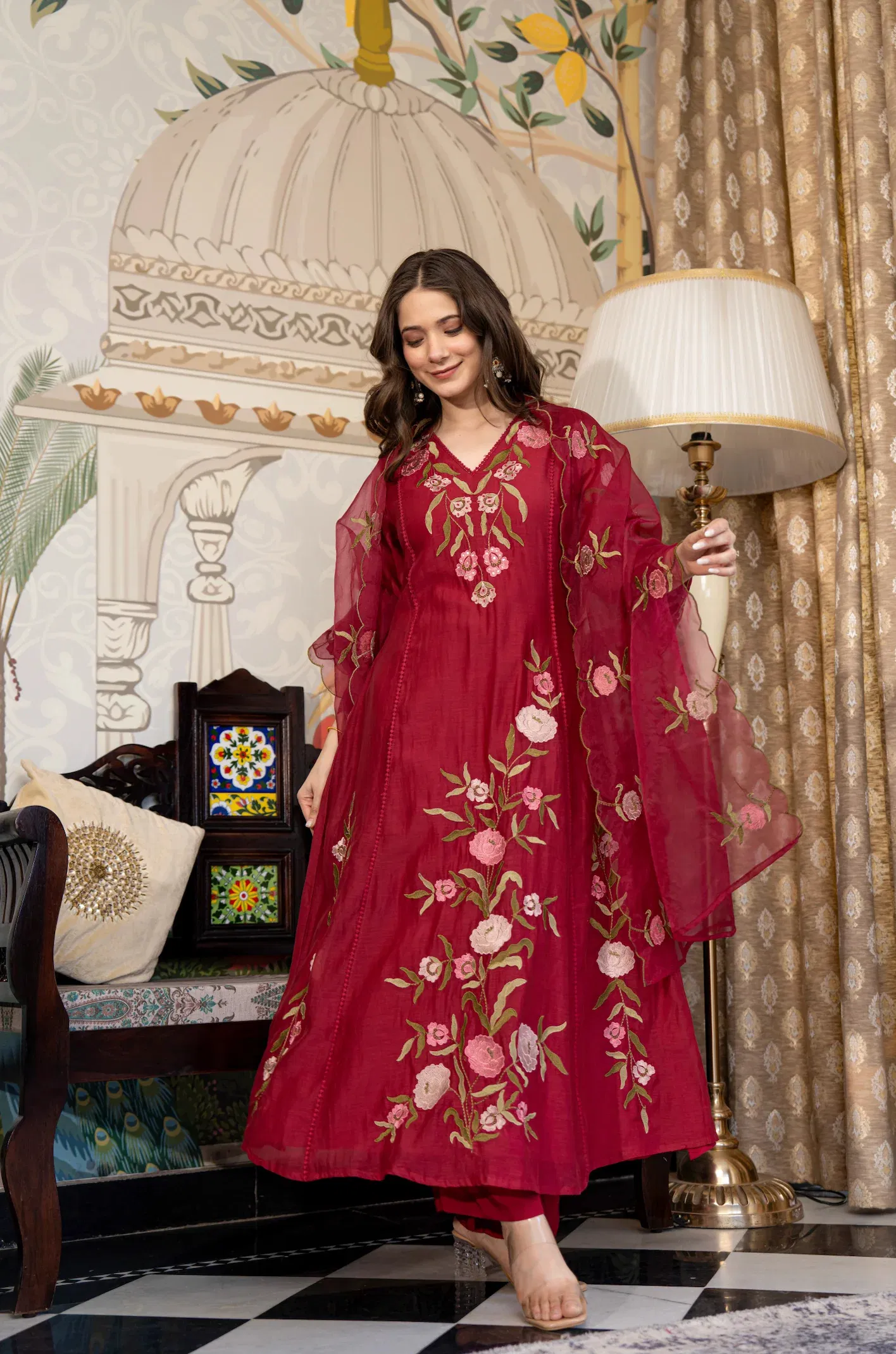 Dzilmil 01 Muslin With Embroidery Work Kurti Pant And Dupatta Collection 