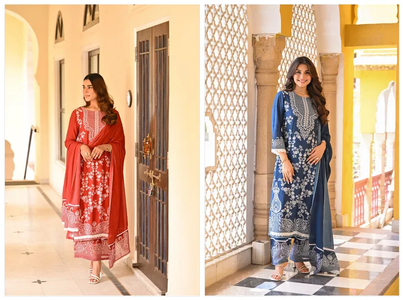 Inaya 01 Muslin With Printed Casual Wear Top Bottom And Dupatta Collection 