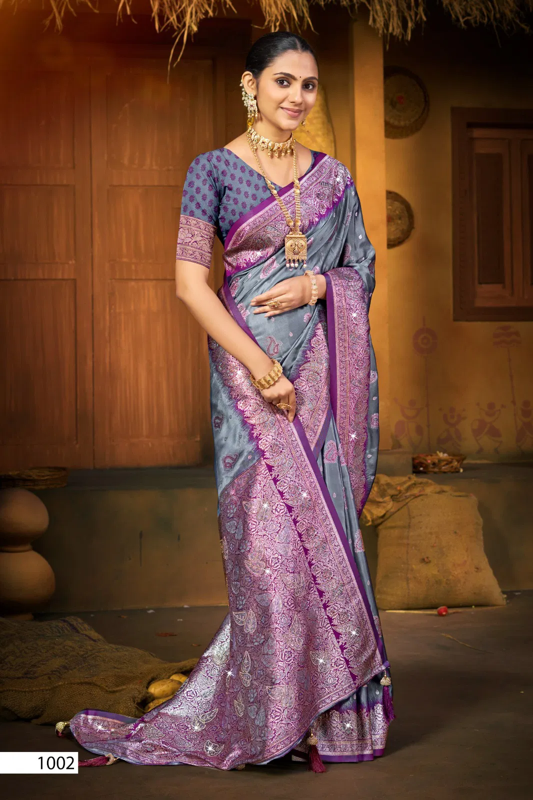 Saroj Sandalwood Satin Saroski Vol 2 Rich Pallu Silk Saree Collection 