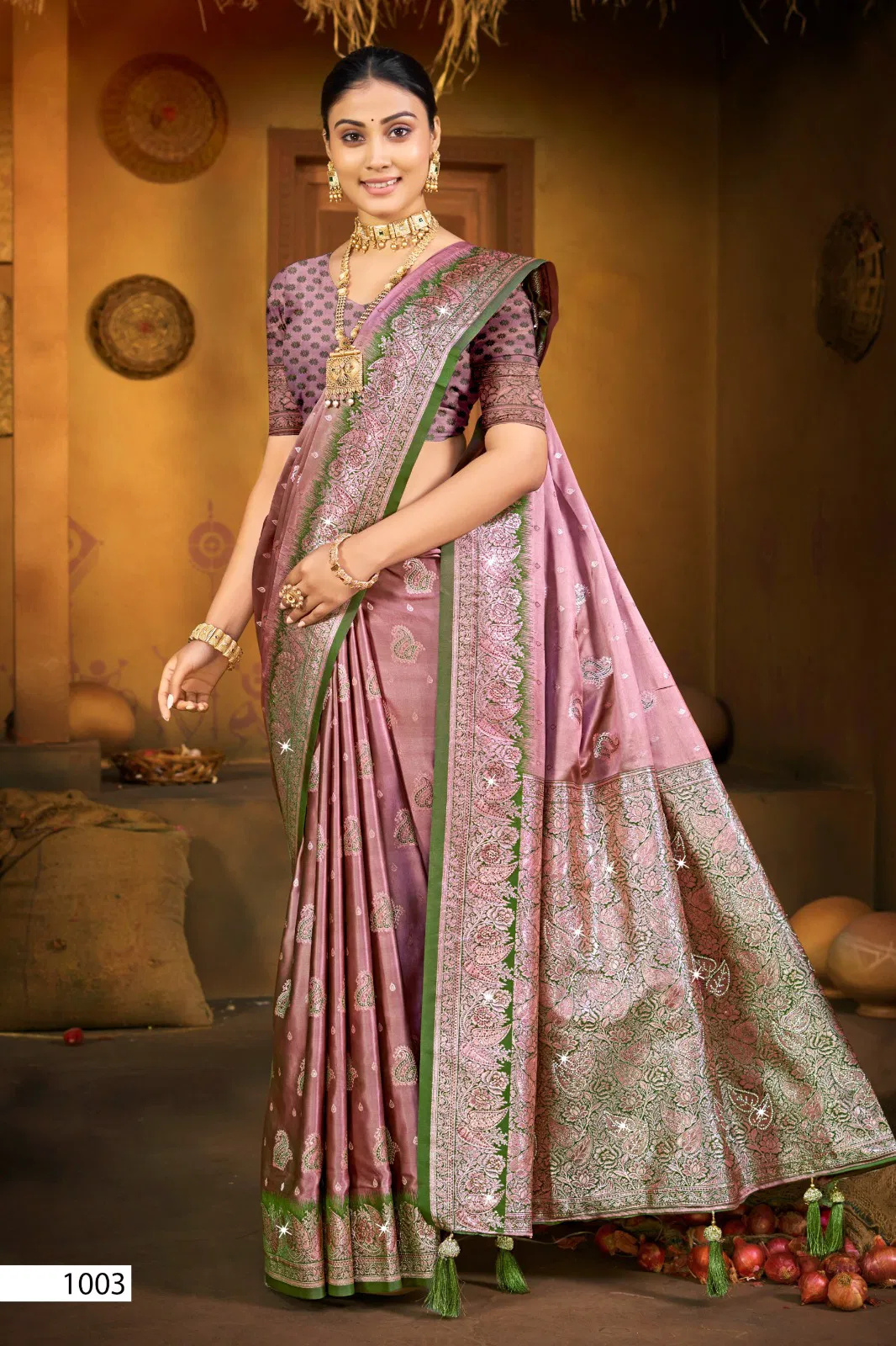 Saroj Sandalwood Satin Saroski Vol 2 Rich Pallu Silk Saree Collection 
