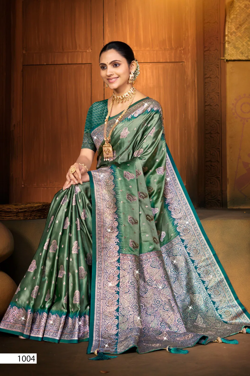 Saroj Sandalwood Satin Saroski Vol 2 Rich Pallu Silk Saree Collection 