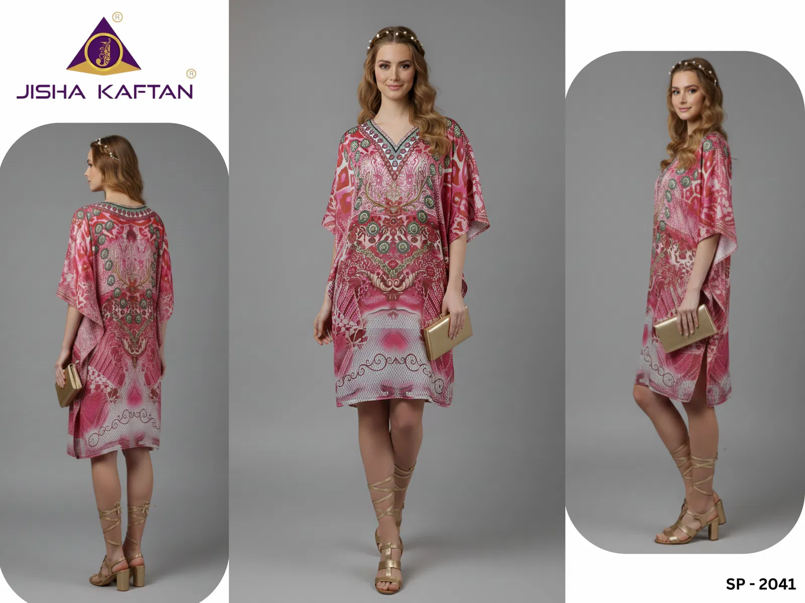 Jisha Kaftan Silk Poncho Vol 6 Feather Silk Digital Printed Kaftans Collection 