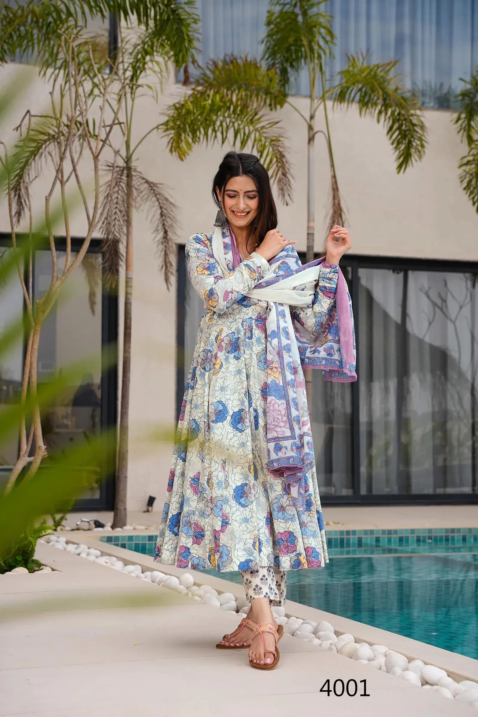 Vyoma Vol 4 Muslin Digital Printed Top Bottom And Dupatta Festival Wear Collection