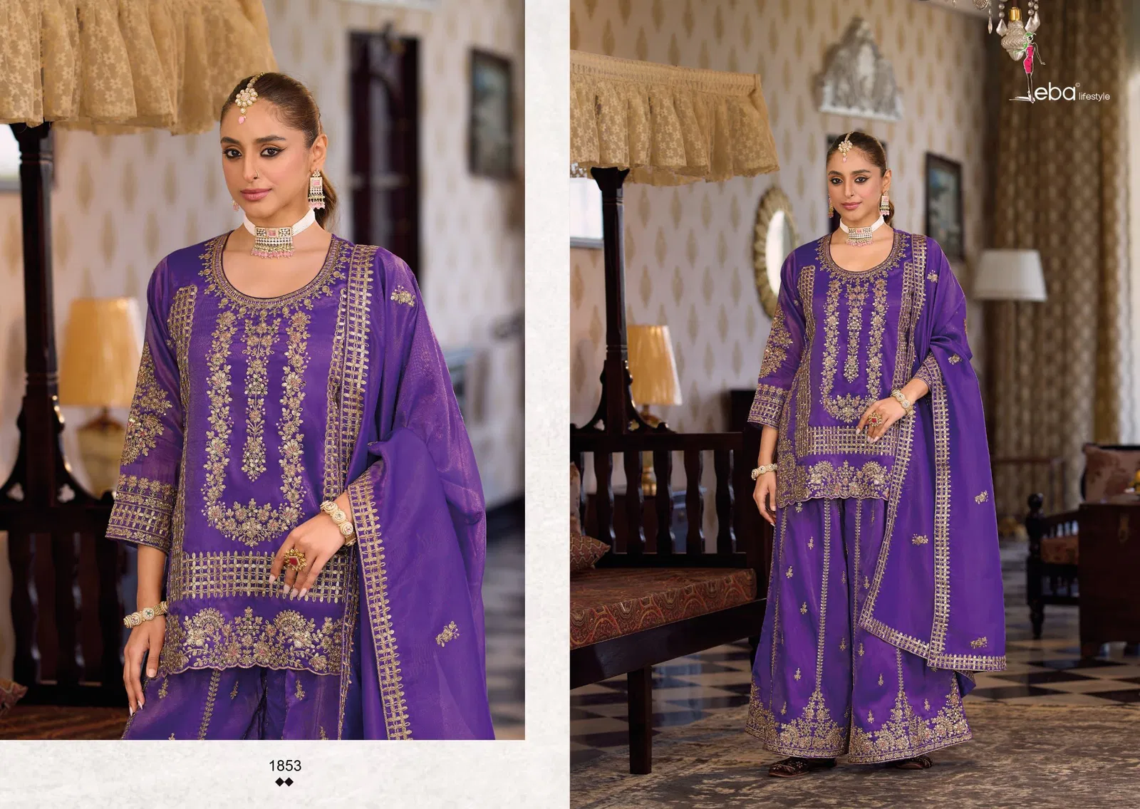 Eba Aafrin Nx Chinon With Embroidery Work Top Bottom And Dupatta Collection 