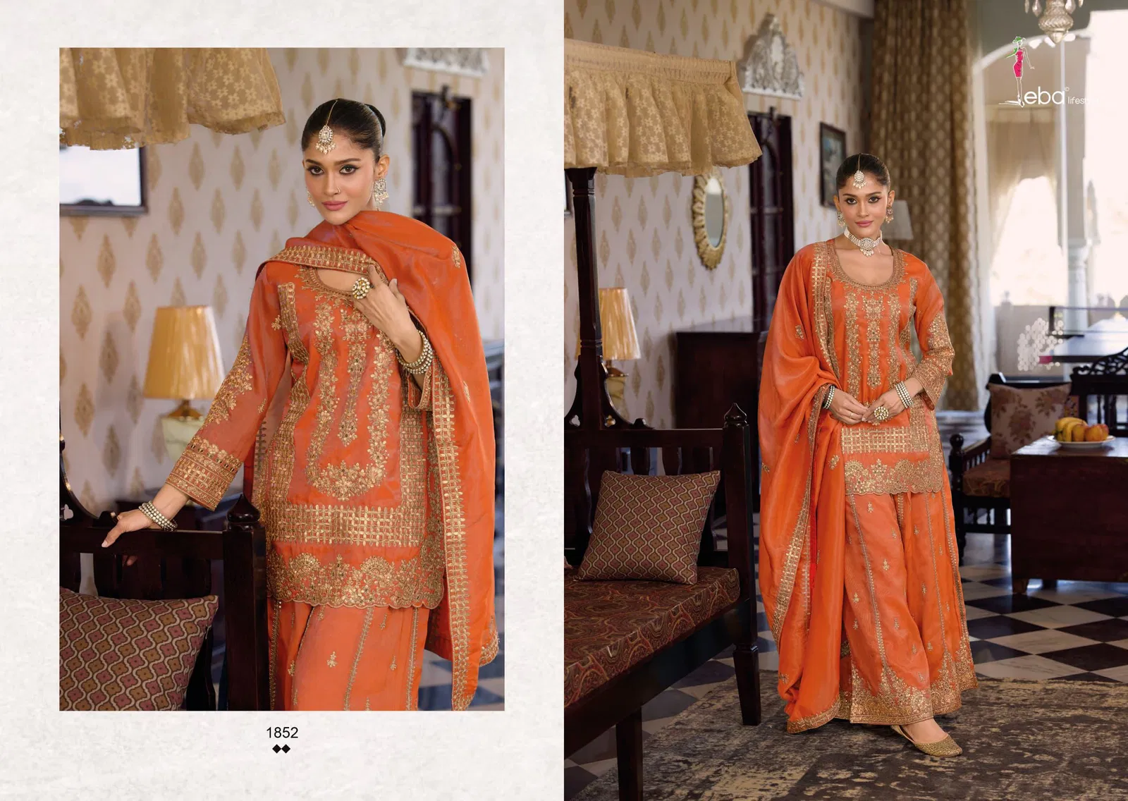 Eba Aafrin Nx Chinon With Embroidery Work Top Bottom And Dupatta Collection 