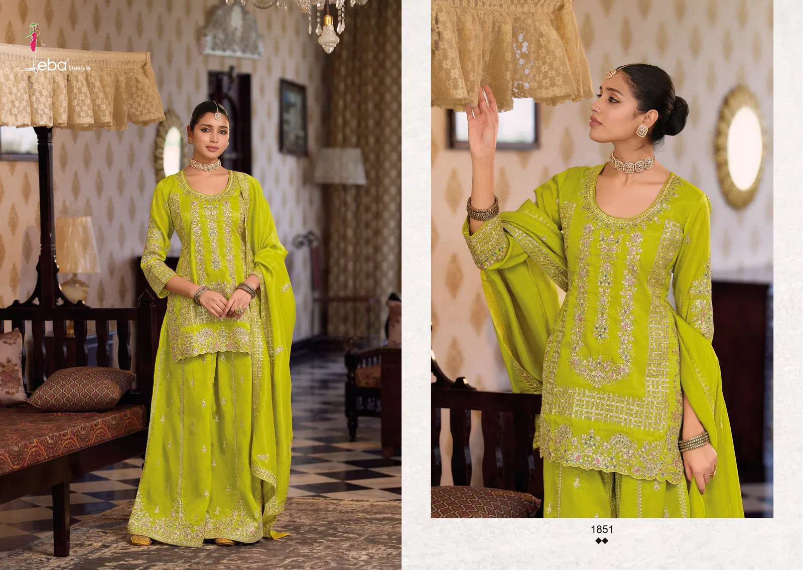 Eba Aafrin Nx Chinon With Embroidery Work Top Bottom And Dupatta Collection 