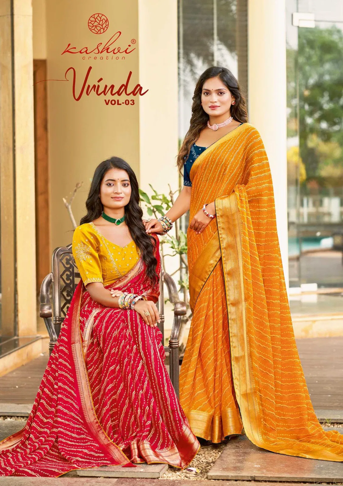 Kashvi Vrinda Vol 3 Marshmello With Zari Border Saree Collection