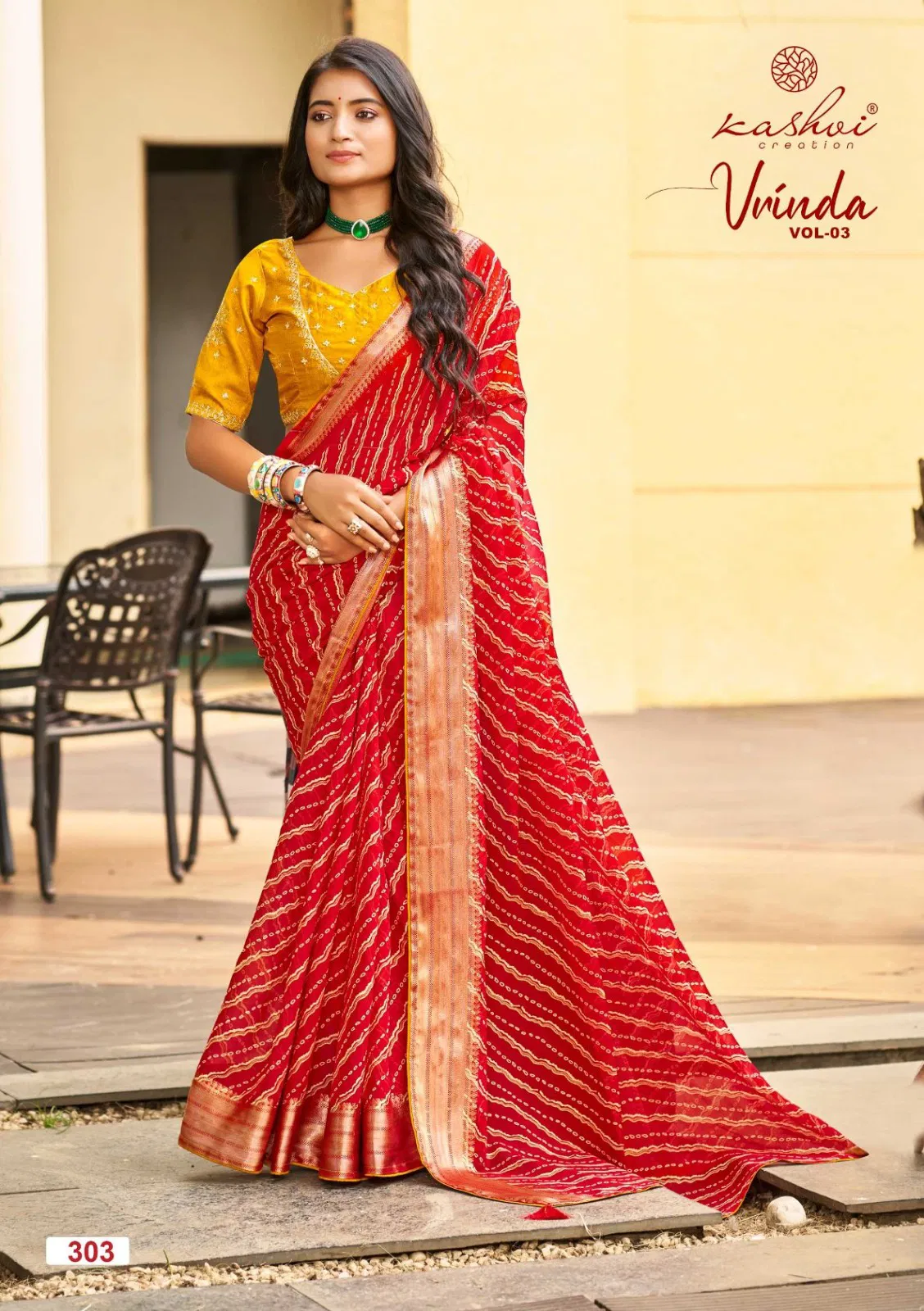 Kashvi Vrinda Vol 3 Marshmello With Zari Border Saree Collection