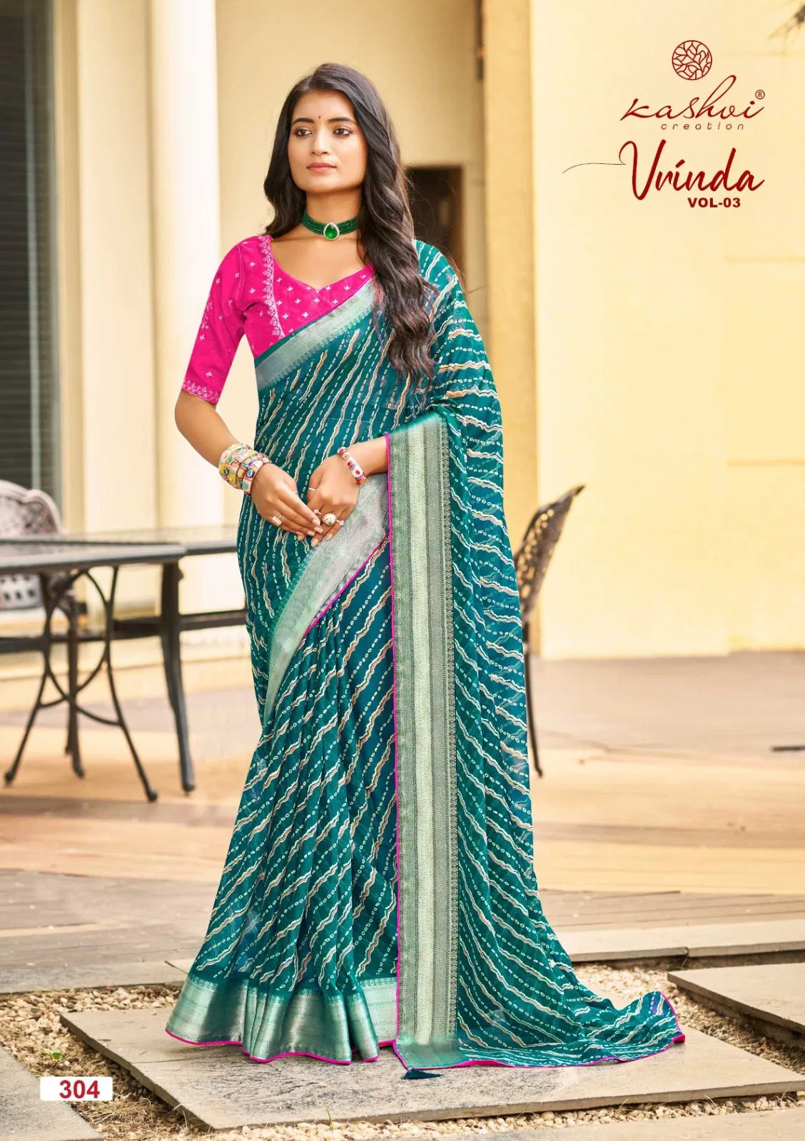 Kashvi Vrinda Vol 3 Marshmello With Zari Border Saree Collection