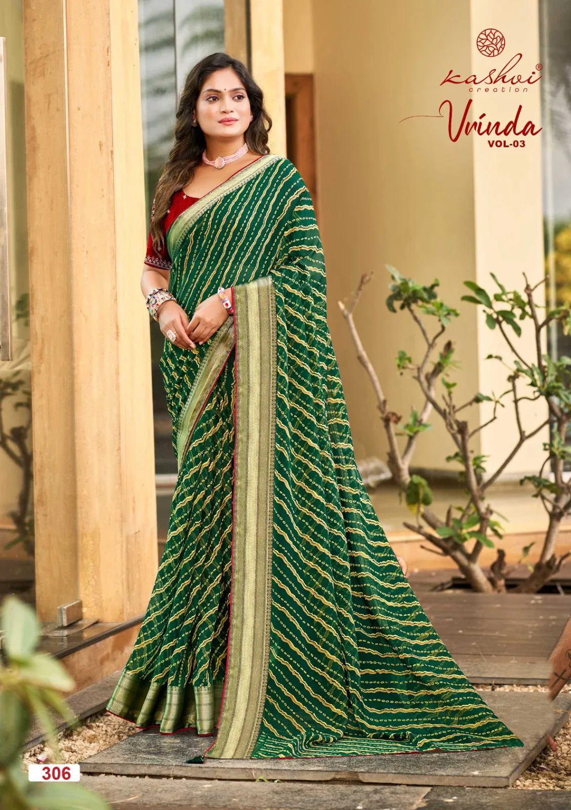 Kashvi Vrinda Vol 3 Marshmello With Zari Border Saree Collection
