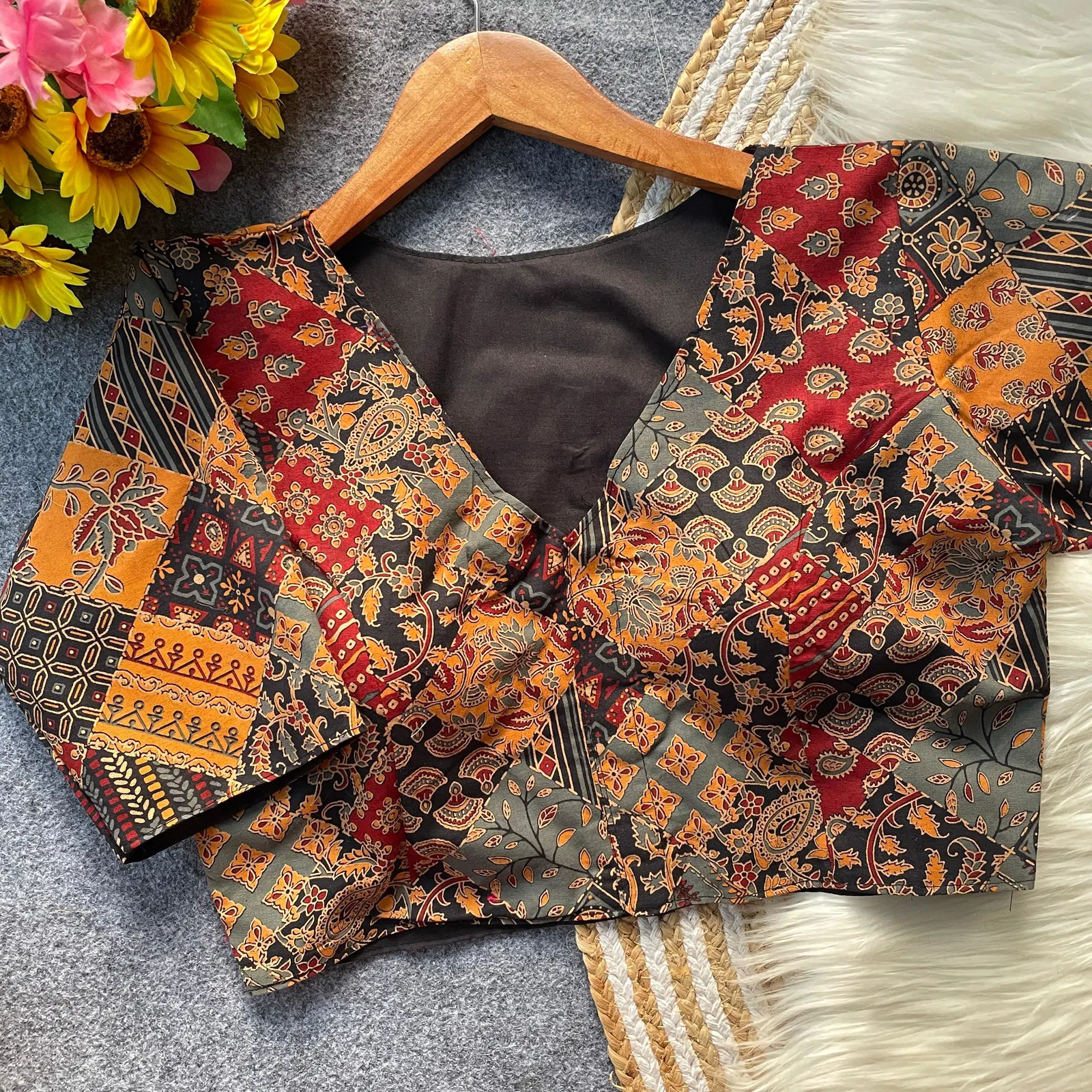 Ajrakh Fancy Vol 3 Cotton Party Wear Blouse Collection