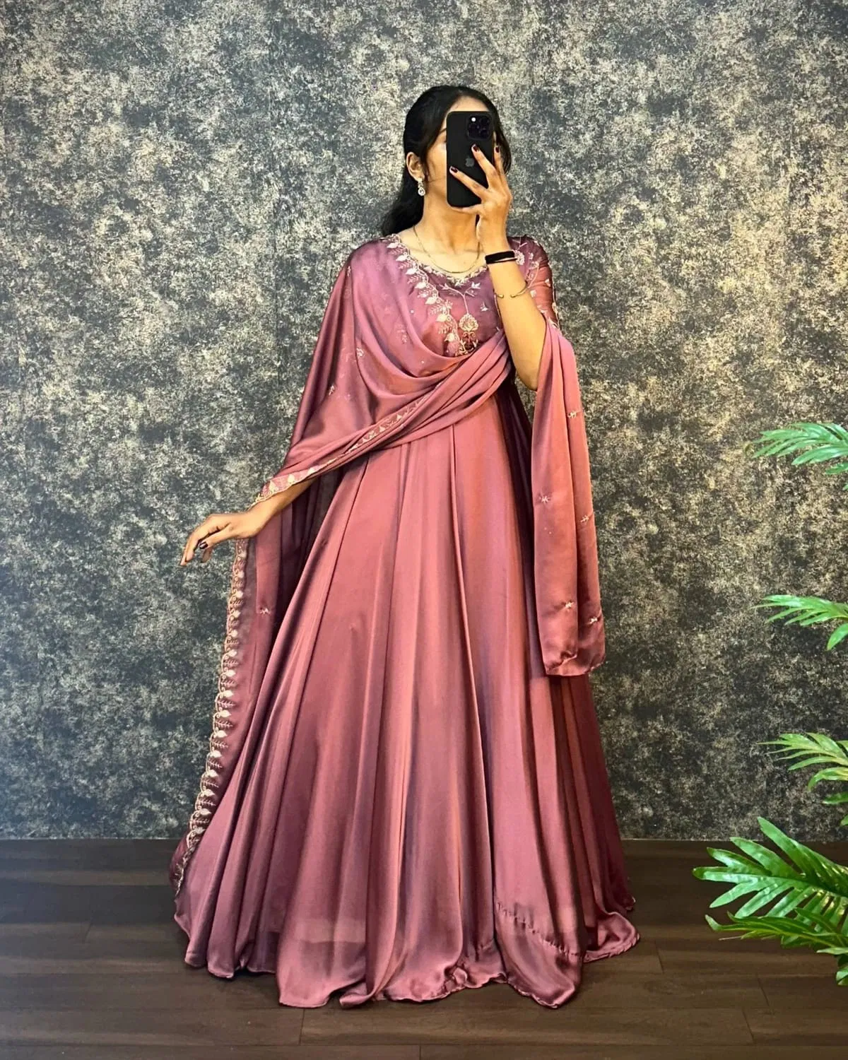 Laisha 01 Vichitra With Embroidery Work Gown And Dupatta Collection