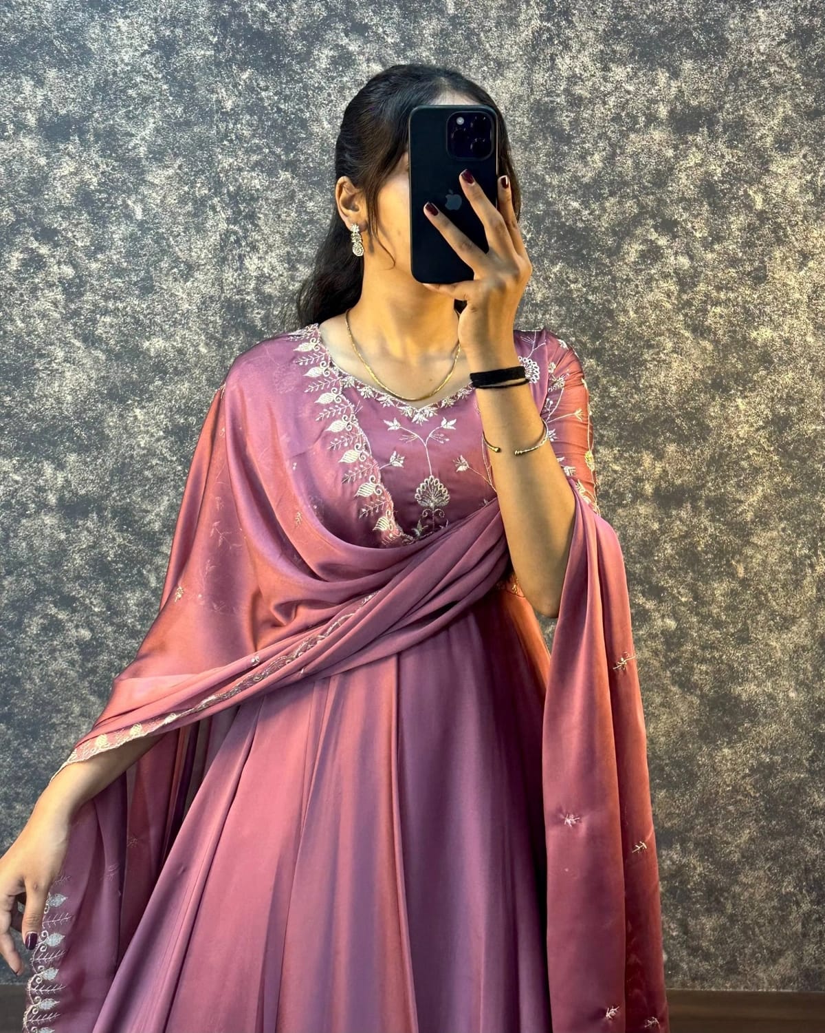 Laisha 01 Vichitra With Embroidery Work Gown And Dupatta Collection