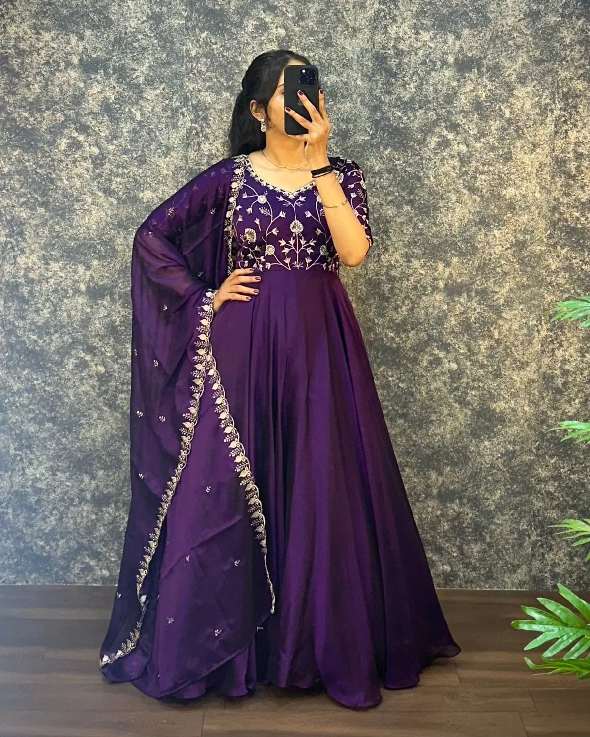 Laisha 01 Vichitra With Embroidery Work Gown And Dupatta Collection