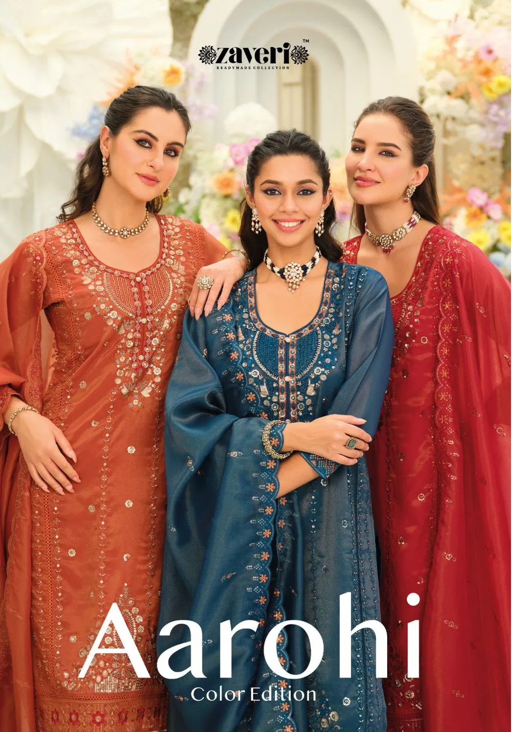 Zaveri Aarohi Simar With Embroidery Work Top Bottom And Dupatta Collection 