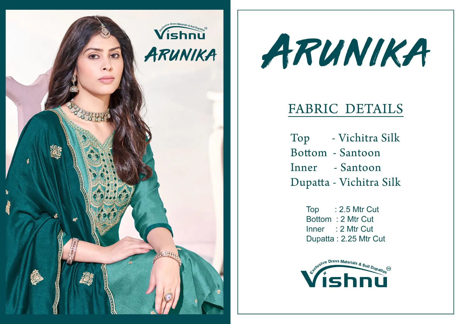 Vishnu Arunika Vichitra Silk With Work Dress Material Collection