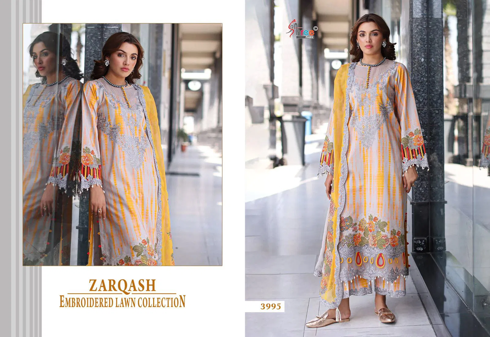 Shree Zarqash Chiffon Dupatta Cotton Print Pakistani Salwar Kameez Collection 