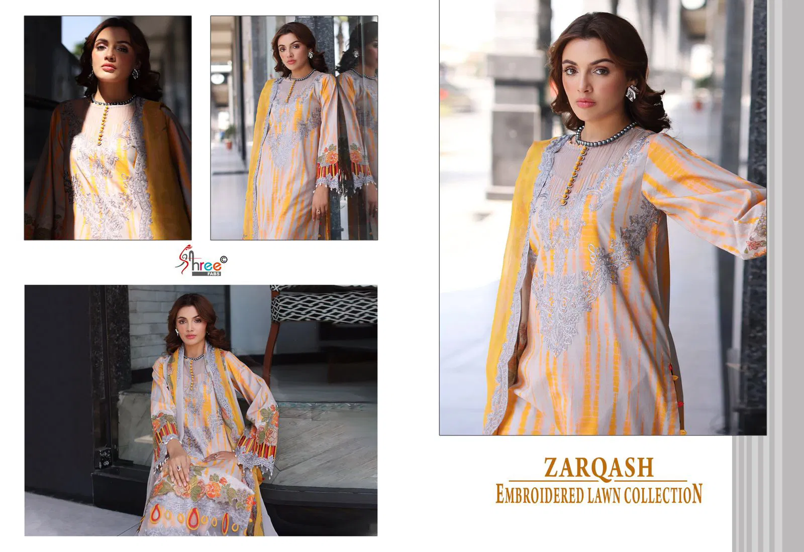 Shree Zarqash Chiffon Dupatta Cotton Print Pakistani Salwar Kameez Collection 
