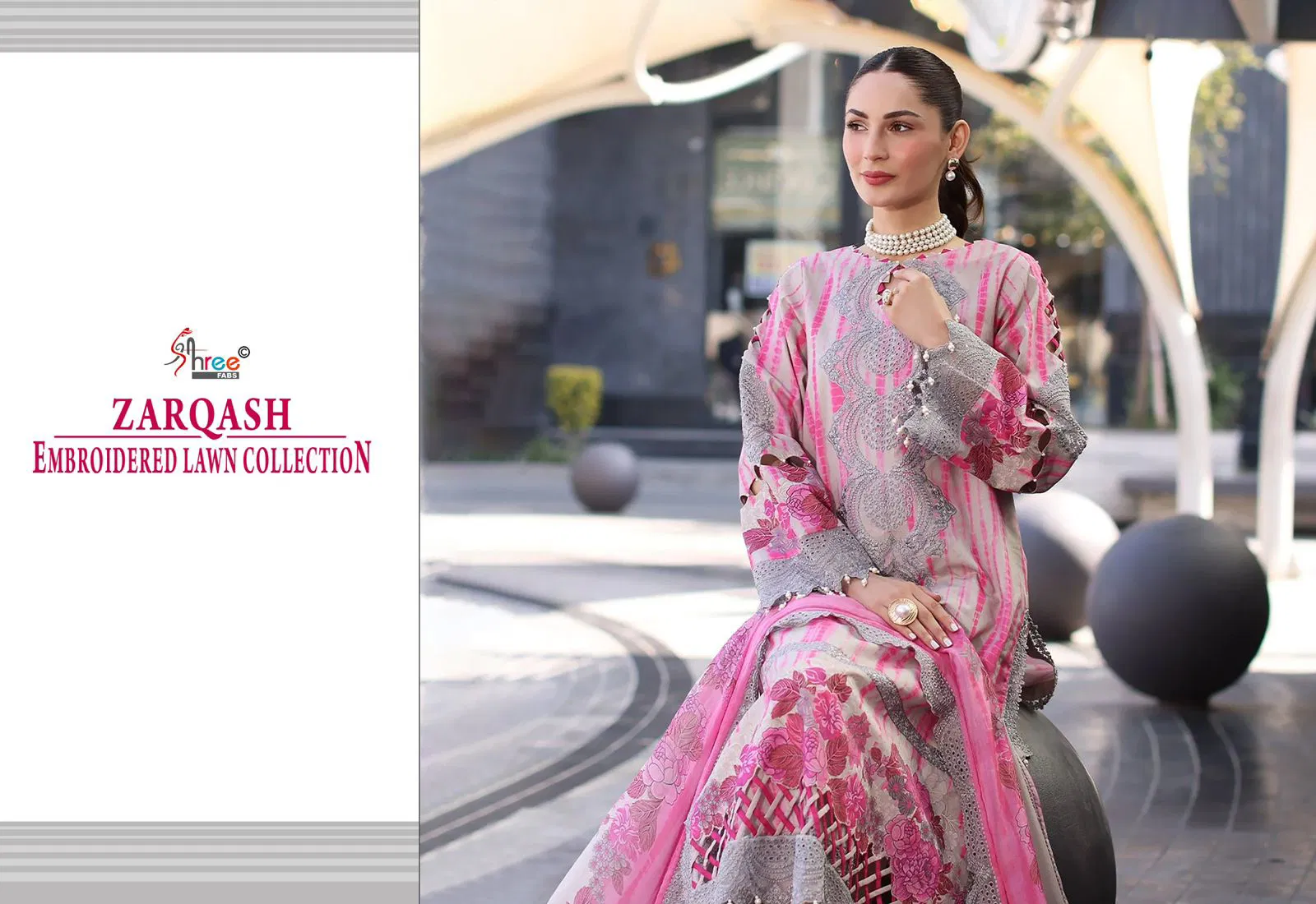 Shree Zarqash Chiffon Dupatta Cotton Print Pakistani Salwar Kameez Collection 