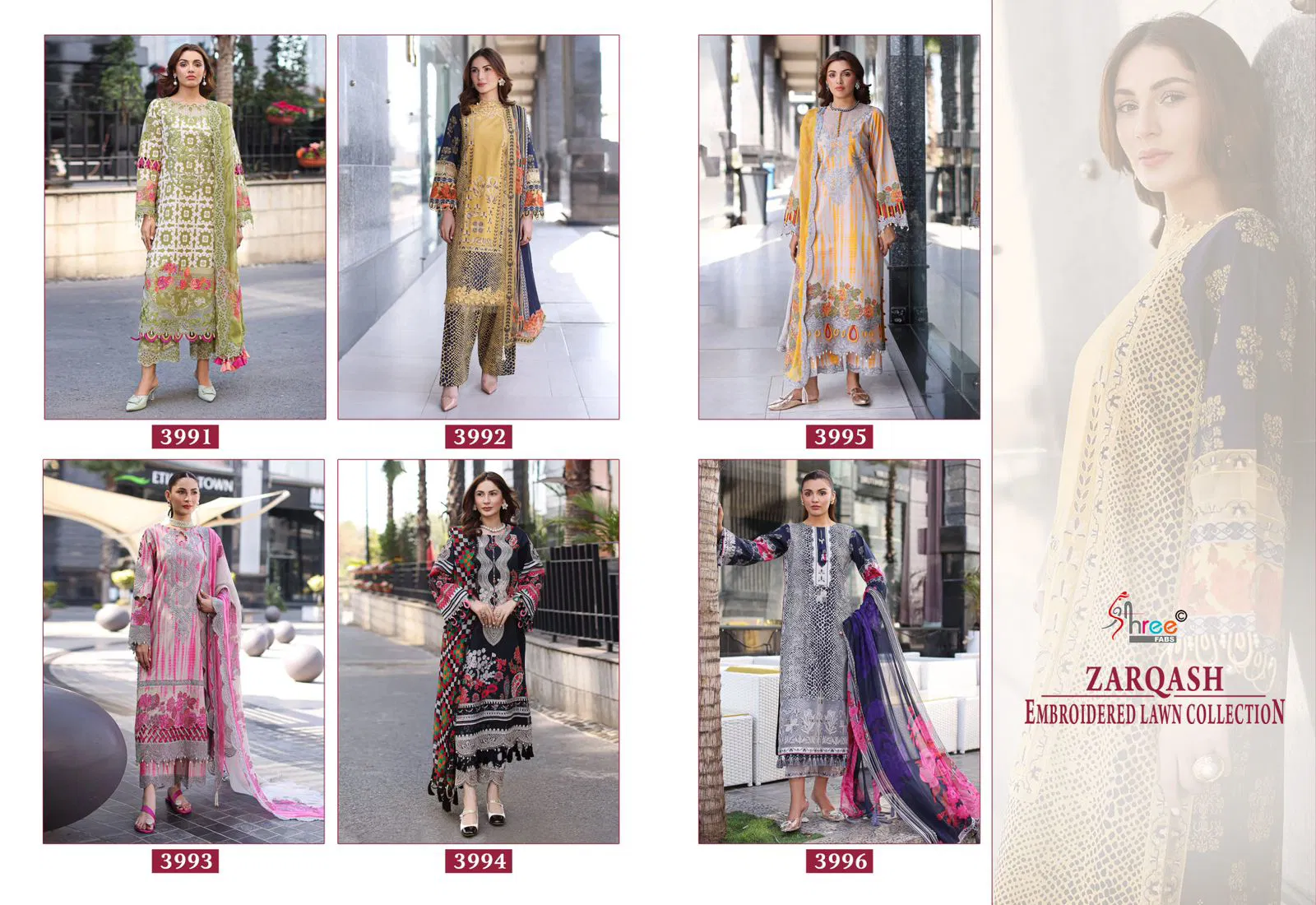 Shree Zarqash Chiffon Dupatta Cotton Print Pakistani Salwar Kameez Collection 