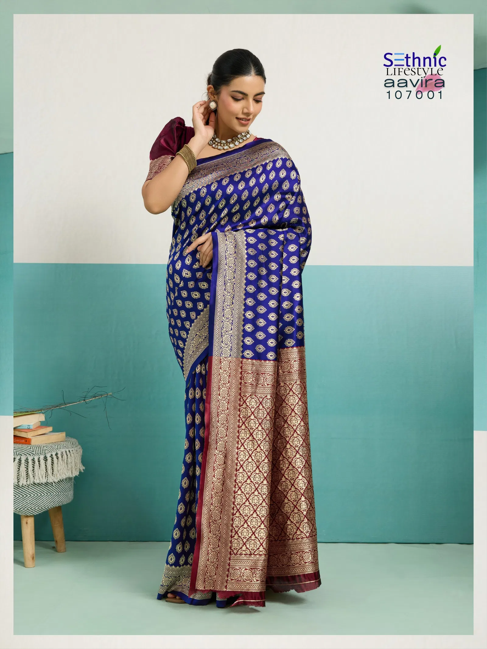 Sethnic Aavira Banarasi Silk With Zari Work Festival Wear Saree Collection